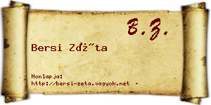 Bersi Zéta névjegykártya